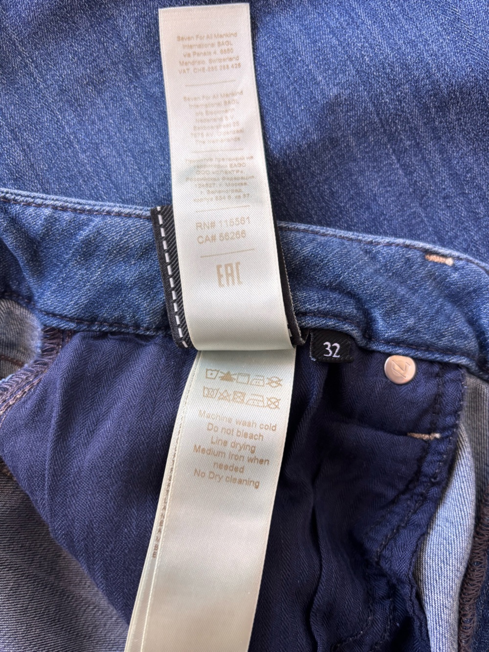7 for all Mankind Womens Kimmie straight navigation jeans 32 high medium wash - Picture 10 of 12